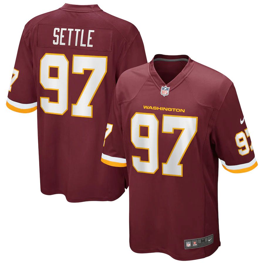 Men Washington Redskins #97 Tim Settle Nike Burgundy Game Player NFL Jersey->washington redskins->NFL Jersey